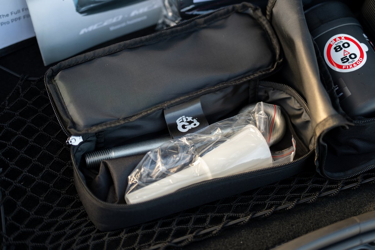2024 Maserati MC20 Icona kit with Fix & Go sealant and tools.