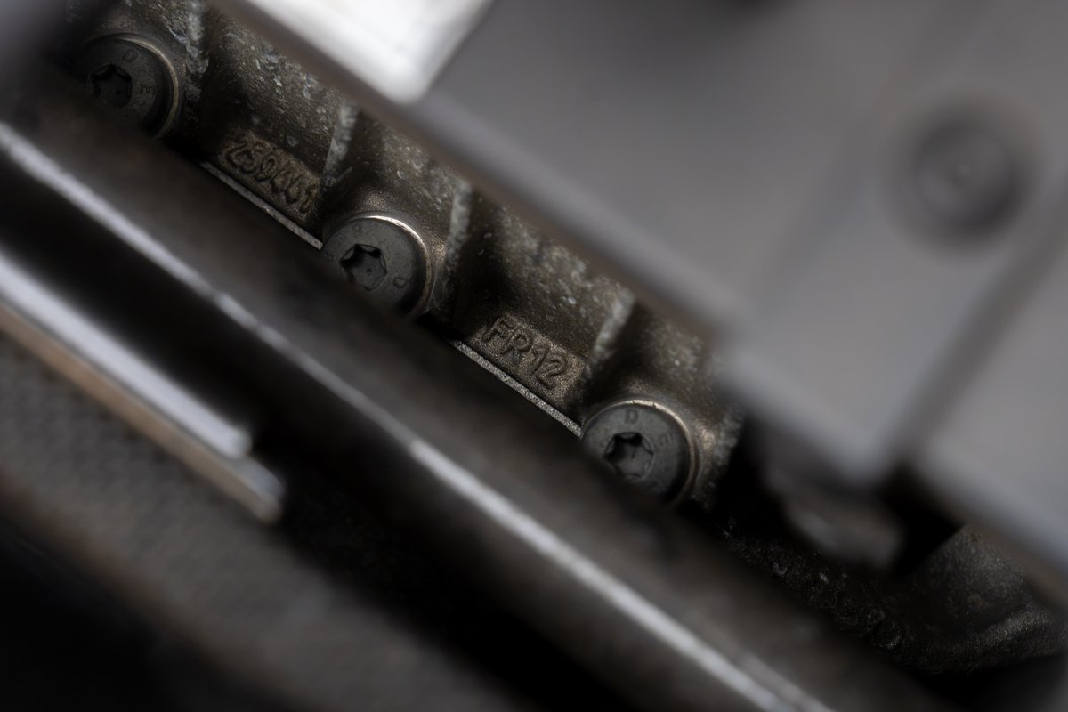 2015 Ferrari 458 Speciale engine casting with FR12 stamp.