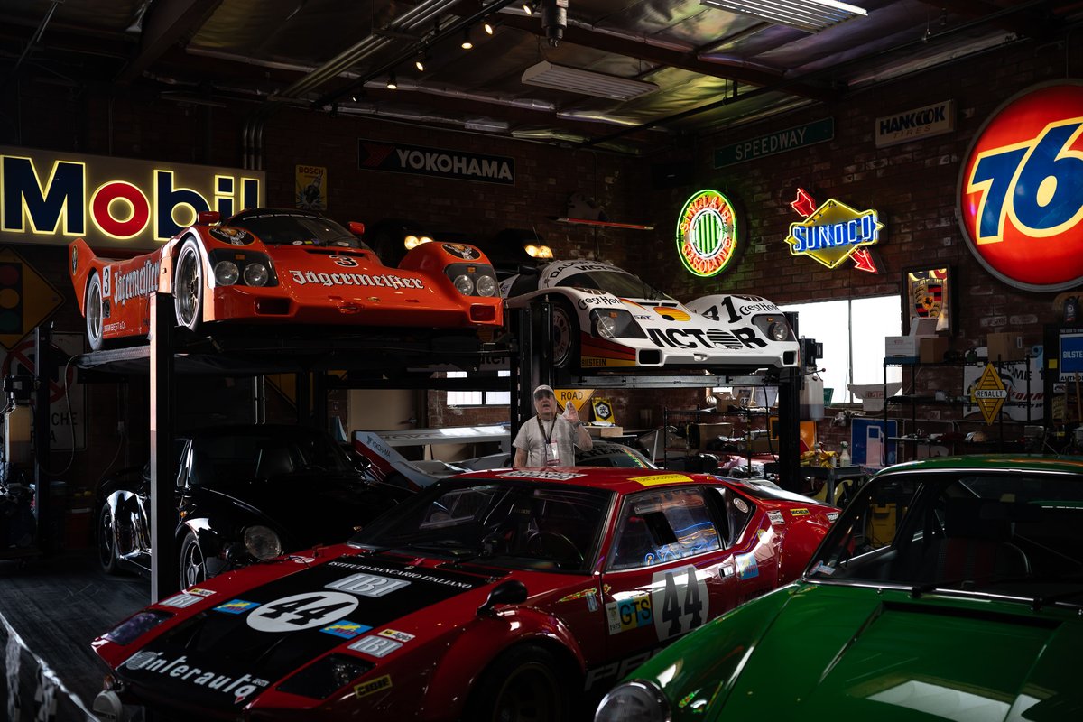 Jagermeister Porsche 962 Le Mans race car with historic racing livery and deep dish rims.