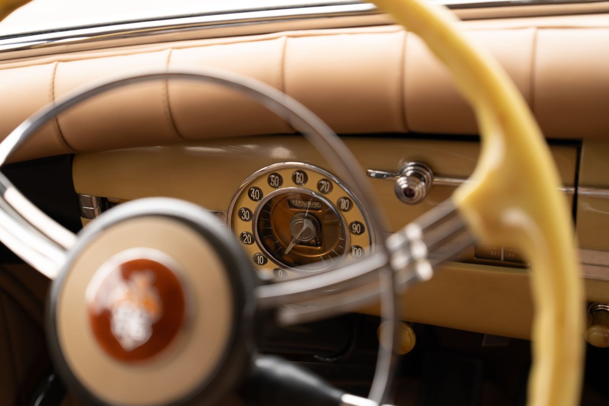 1940 Packard Super Eight One Eighty dash and steering wheel.