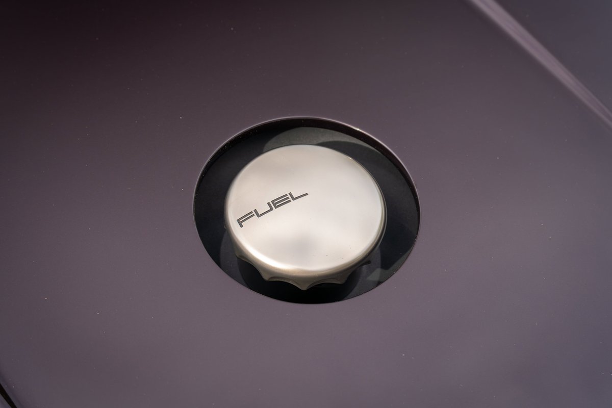 Aubergine Metallic 1990 Singer Porsche 911 fuel filler cap.