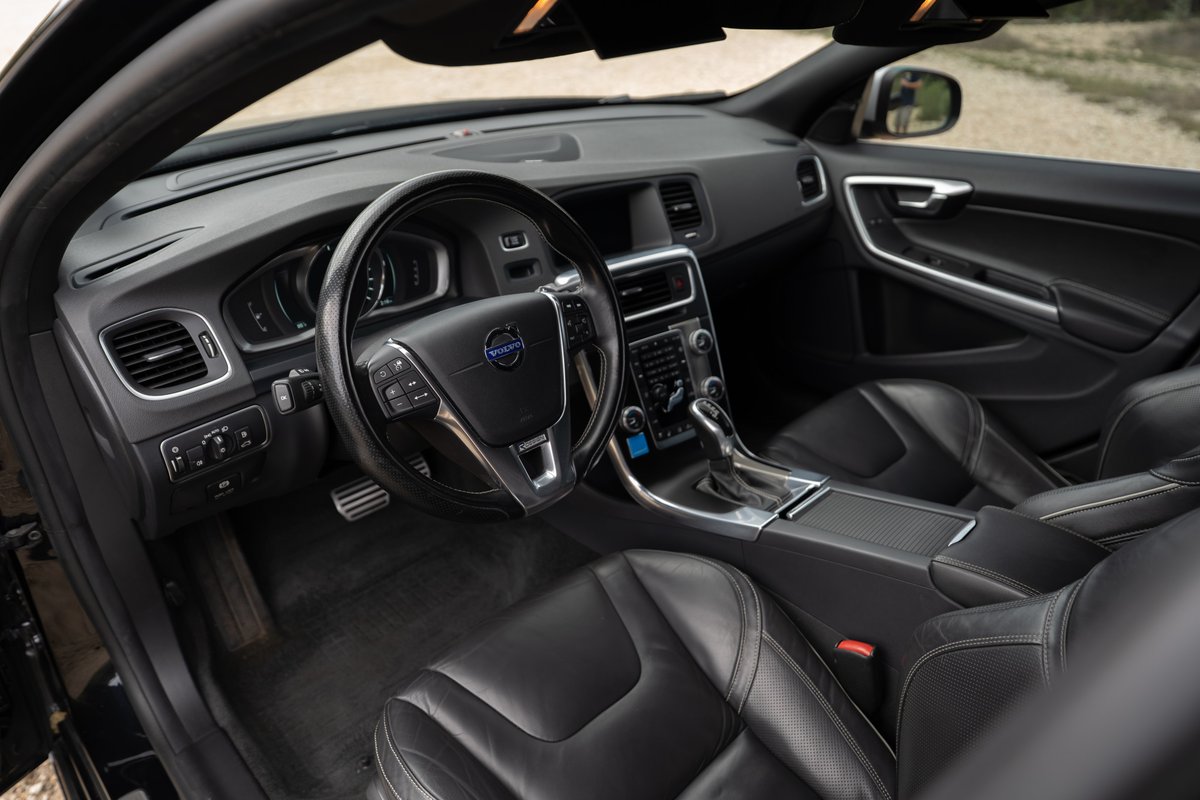 2015 Volvo V60 R-Design Polestar interior with leather seats and sporty trim.