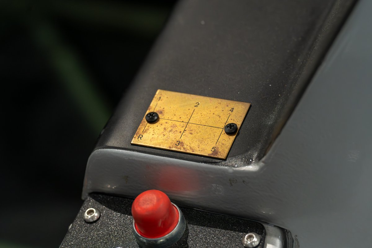 1964 Elva Porsche 4-Cam with brass instrument plate and red button.