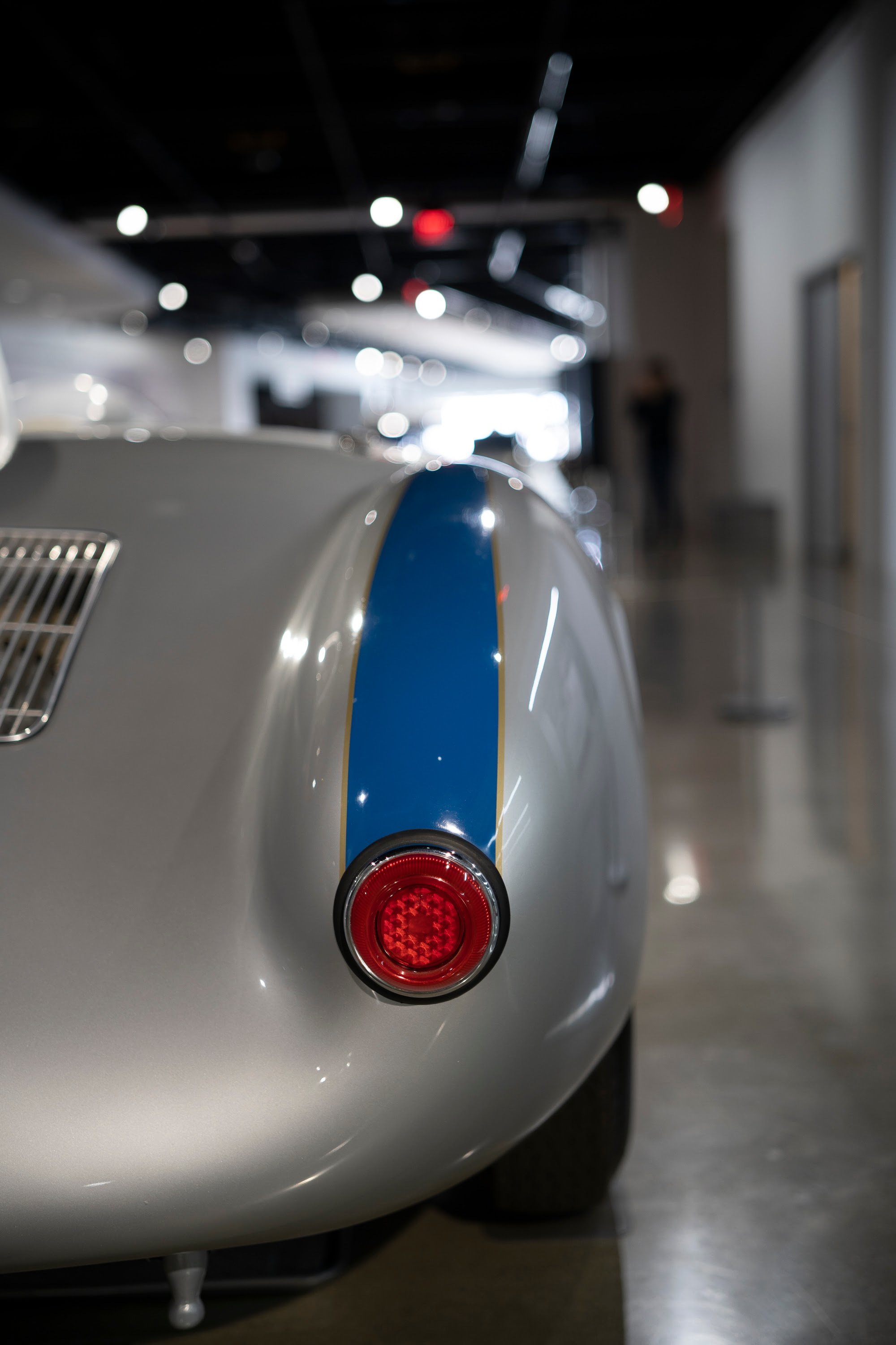 A 1956 Porsche 550/1550 RS Spyder on display.