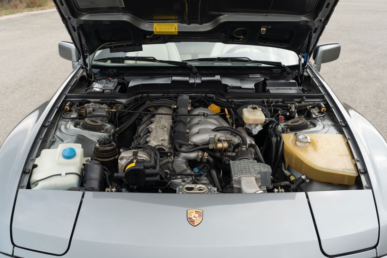 1990 Porsche 944 S2 Cabriolet engine bay in Titanium Metallic.