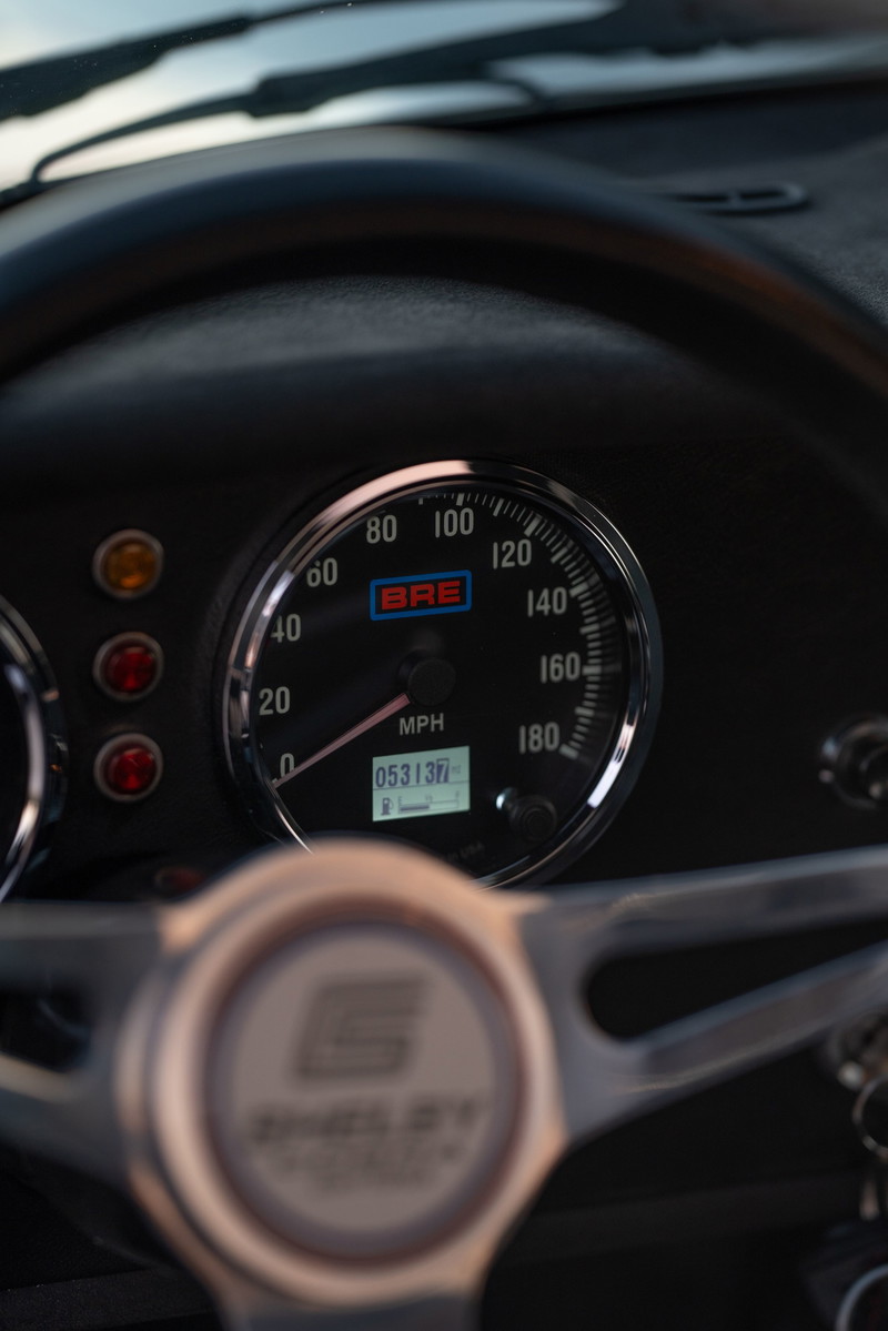 Shelby Daytona CSX dashboard with BRE speedometer and Shelby steering wheel.