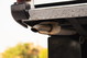 1995 white Land Rover Range Rover County rear bumper and exhaust pipe.