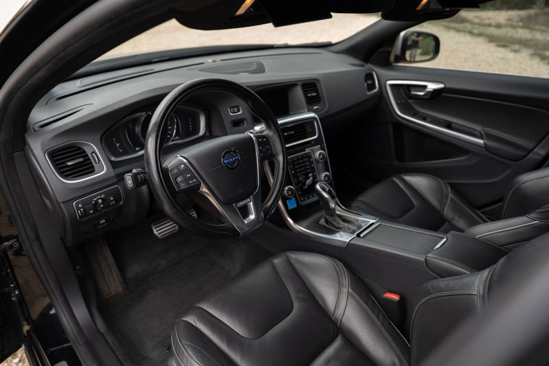 2015 Volvo V60 R-Design Polestar interior with leather seats and sporty trim.