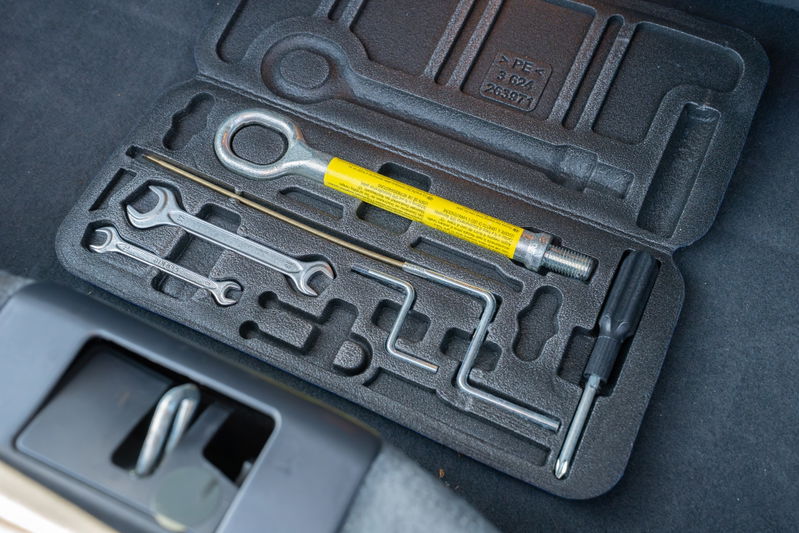 2016 Maserati GranTurismo spare tire tool kit.